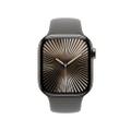 Apple Watch Series 10 42mm GPS+Cellular Titangehäuse Natur Sportarmband Steingrau S/M