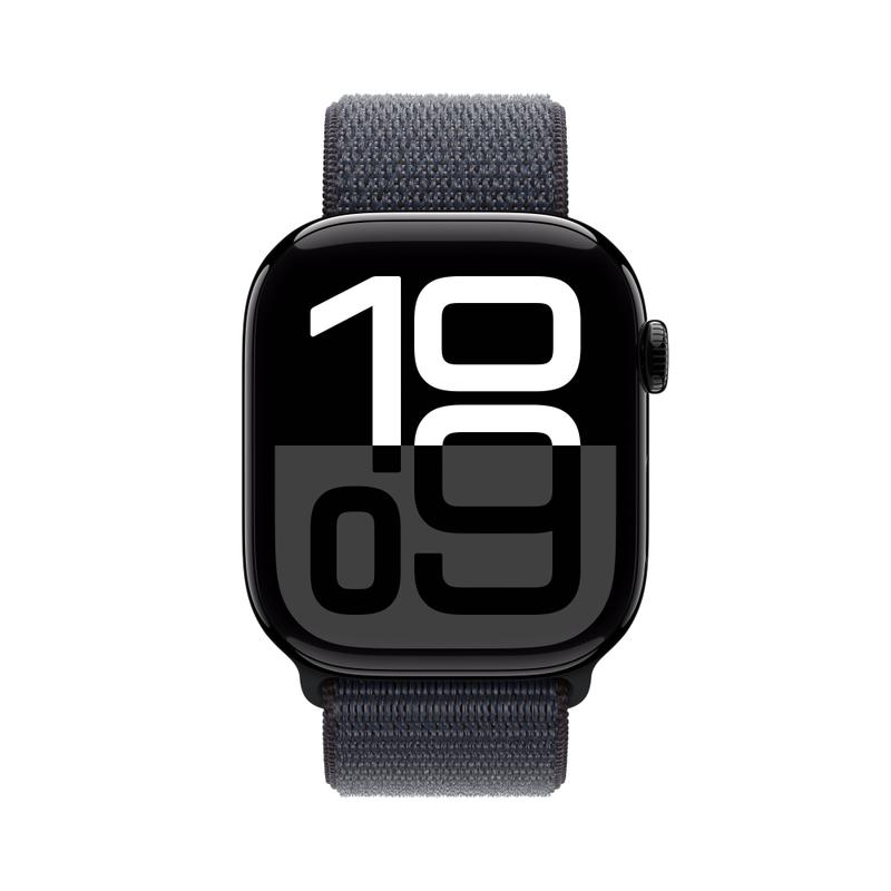 Apple Watch Series 10 46mm GPS Aluminiumgehäuse Diamantschwarz Sport Loop Tinte