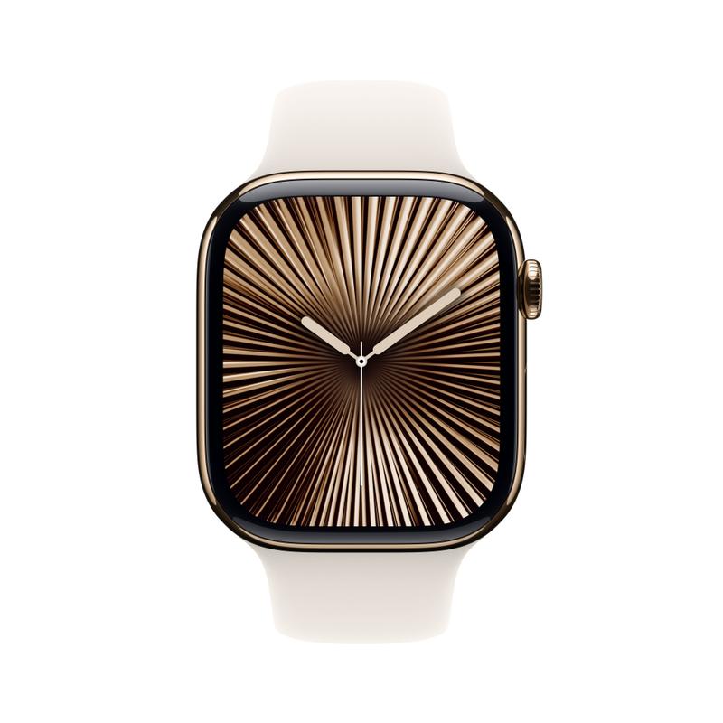 Apple Watch Series 10 46mm GPS+Cellular Titangehäuse Gold Sportarmband Polarstern M/L