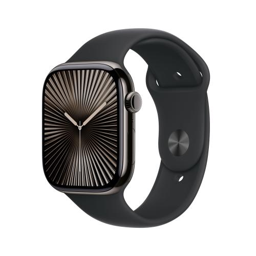 Apple Apple Watch Series 10 46mm GPS+Cellular Titangehäuse Schiefer Sportarmband Diamantschwarz S/M