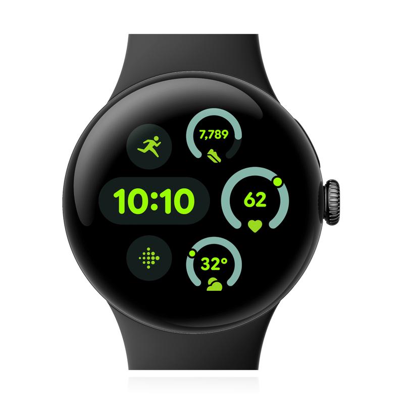 Google Pixel Watch 3 41mm Bluetooth Matte Black Sportarmband Obsidian