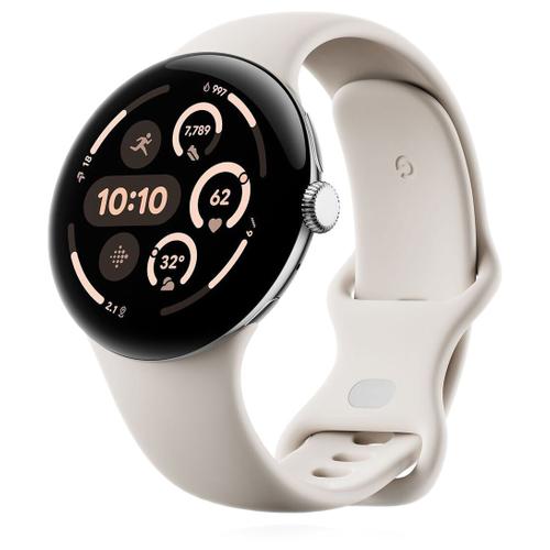 Google Google Pixel Watch 3 41mm LTE Polished Silver Sportarmband Porcelain