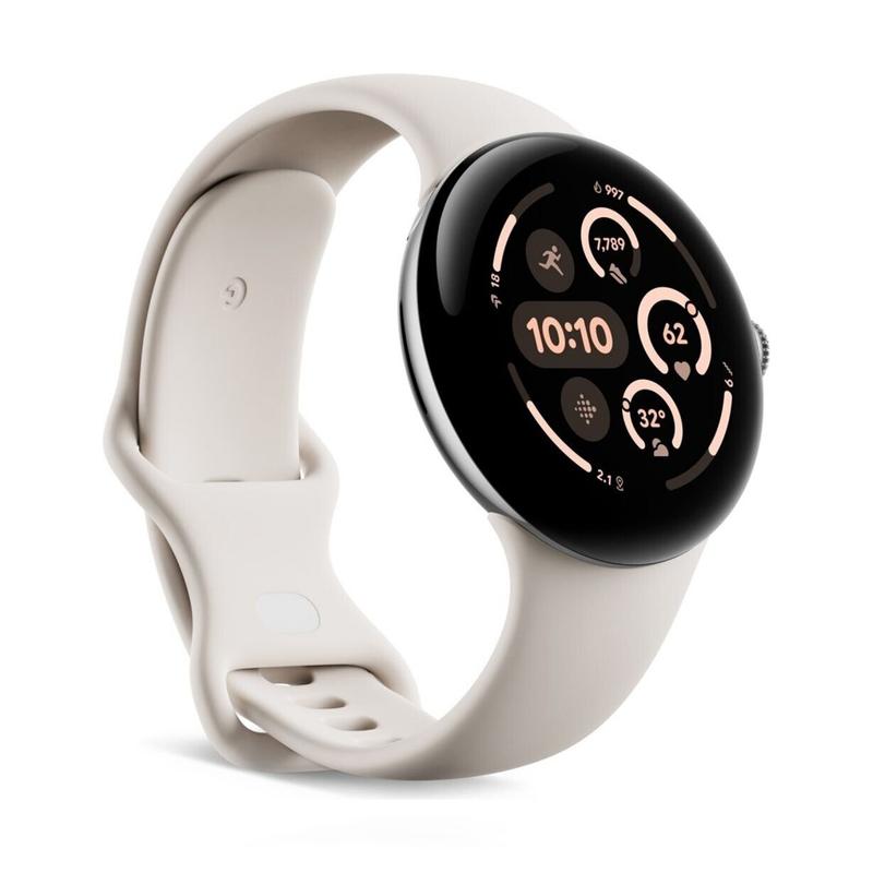 Google Pixel Watch 3 41mm LTE Polished Silver Sportarmband Porcelain