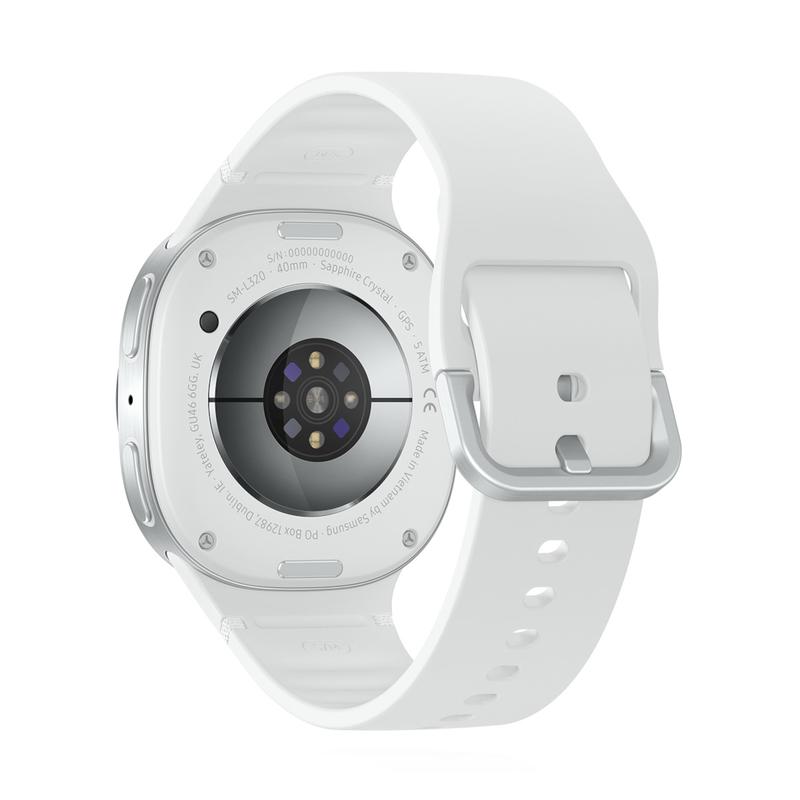 Samsung Galaxy Watch8 44mm Bluetooth Silver Sport Band White M/L