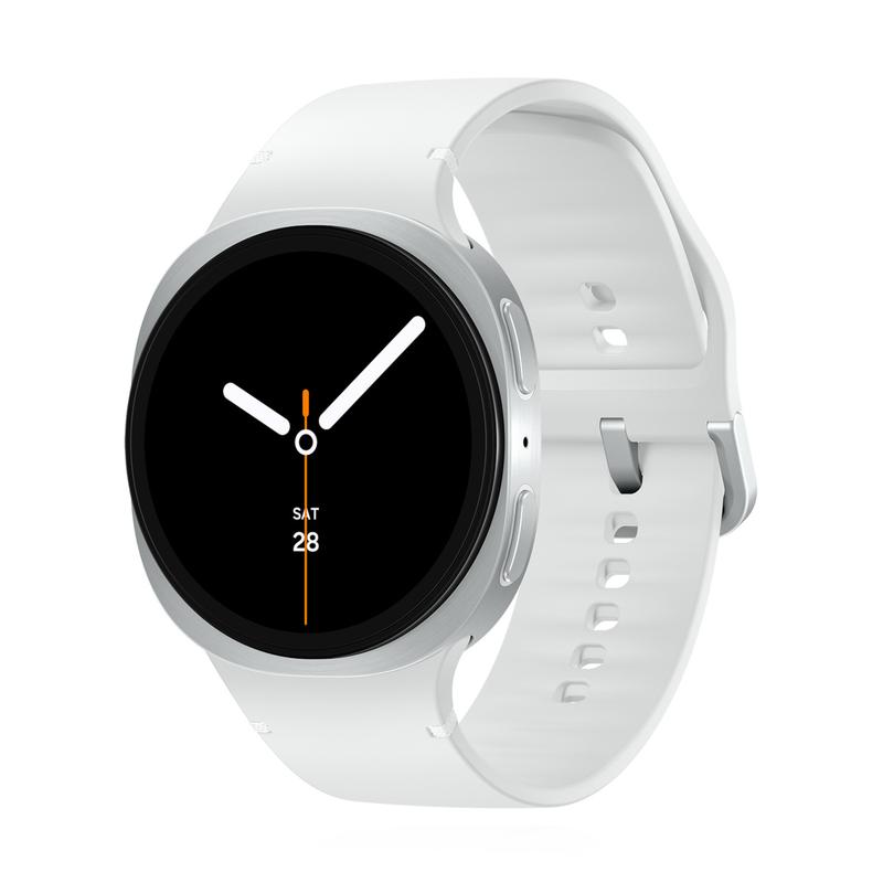 Samsung Galaxy Watch8 44mm LTE Silver Sport Band White M/L