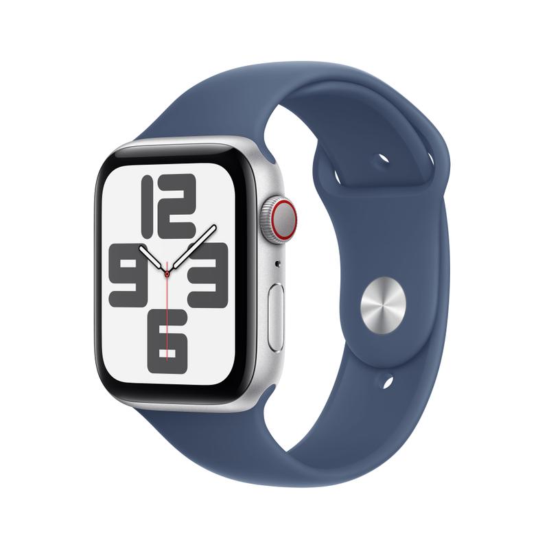 Apple WATCH SE (2022) 44mm GPS+Cellular Aluminiumgehäuse Silber Sportarmband Denim M/L
