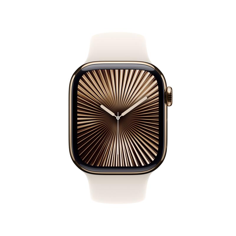 Apple Watch Series 10 42mm GPS+Cellular Titangehäuse Gold Sportarmband Polarstern M/L