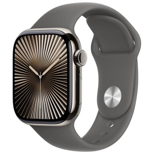 Apple Apple Watch Series 10 42mm GPS+Cellular Titangehäuse Natur Sportarmband Steingrau M/L