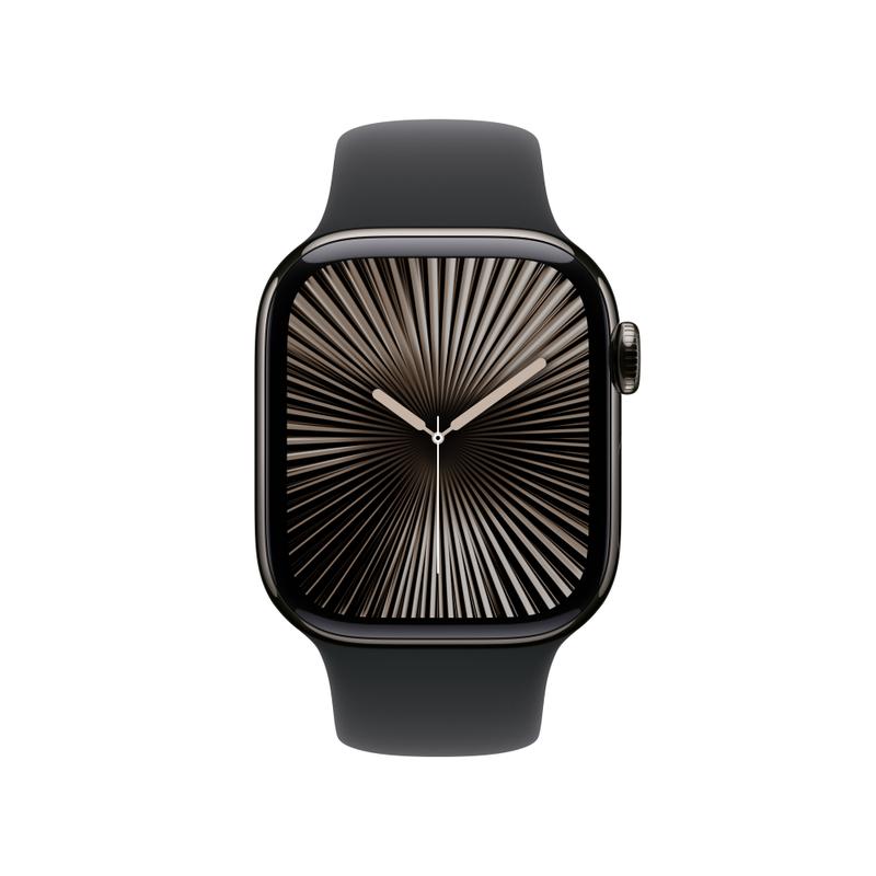 Apple Watch Series 10 42mm GPS+Cellular Titangehäuse Schiefer Sportarmband Schwarz M/L