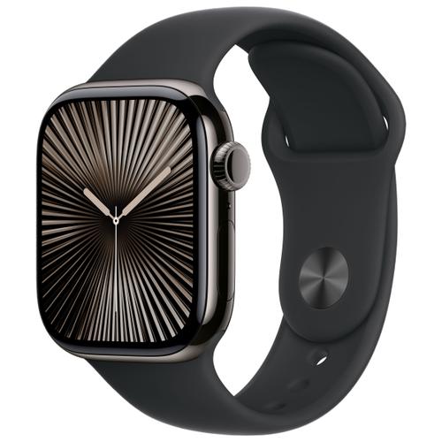 Apple Apple Watch Series 10 42mm GPS+Cellular Titangehäuse Schiefer Sportarmband Schwarz M/L
