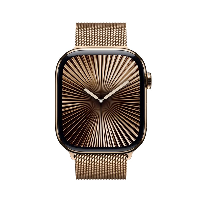 Apple Watch Series 10 46mm GPS+Cellular Titangehäuse Gold Milanaisearmband Gold M/L