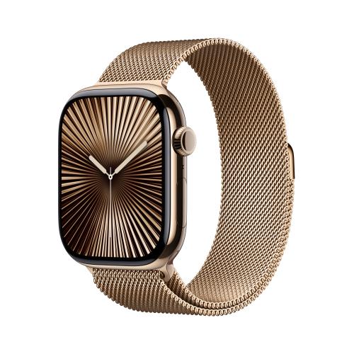 Apple Apple Watch Series 10 46mm GPS+Cellular Titangehäuse Gold Milanaisearmband Gold M/L