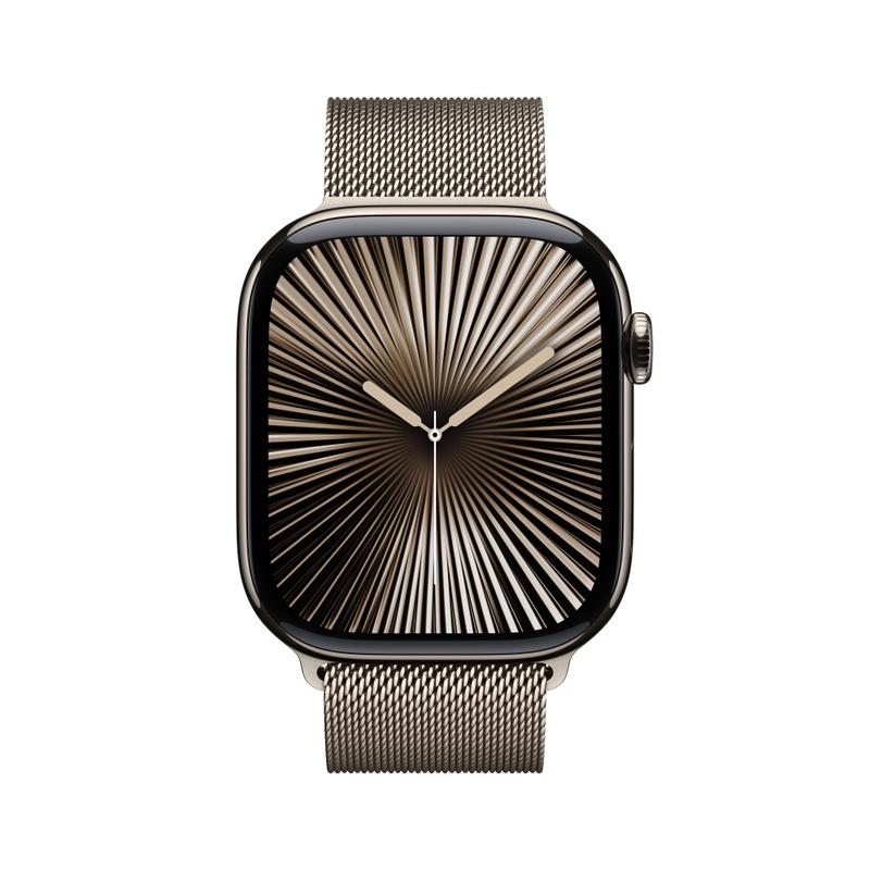Apple Watch Series 10 46mm GPS+Cellular Titangehäuse Natur Milanaisearmband Natur S/M