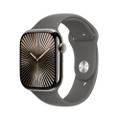 Apple Watch Series 10 46mm GPS+Cellular Titangehäuse Natur Sportarmband Steingrau S/M