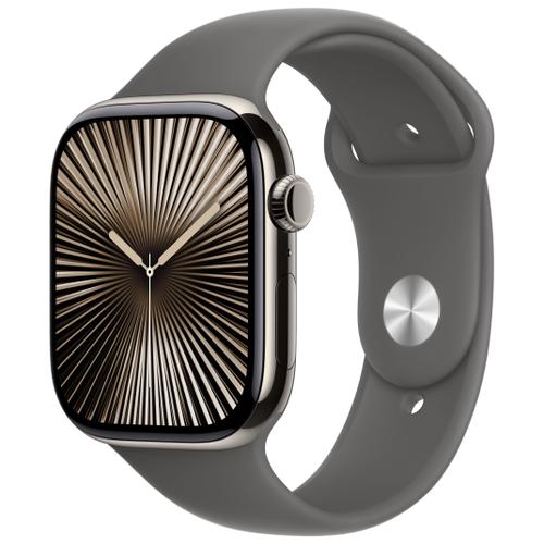 Apple Apple Watch Series 10 46mm GPS+Cellular Titangehäuse Natur Sportarmband Steingrau S/M