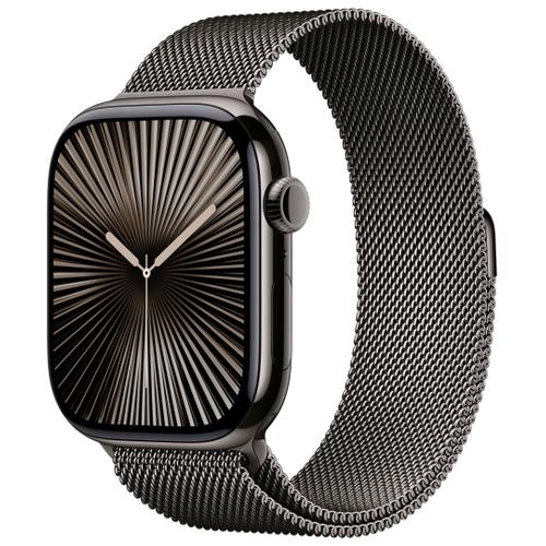 Apple Apple Watch Series 10 46mm GPS+Cellular Titangehäuse Schiefer Milanaisearmband Schiefer S/M
