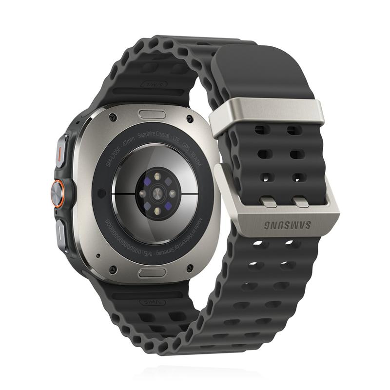 Samsung Watch Ultra (2025) Titanium Silver Marine Band Dark Grey