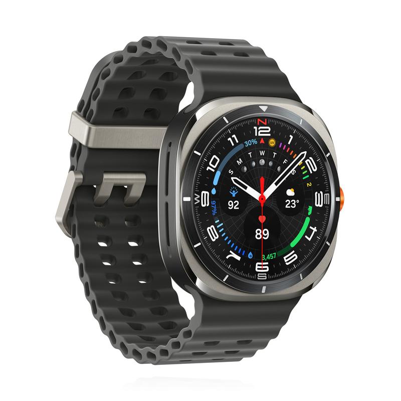 Samsung Watch Ultra (2025) Titanium Silver Marine Band Dark Grey