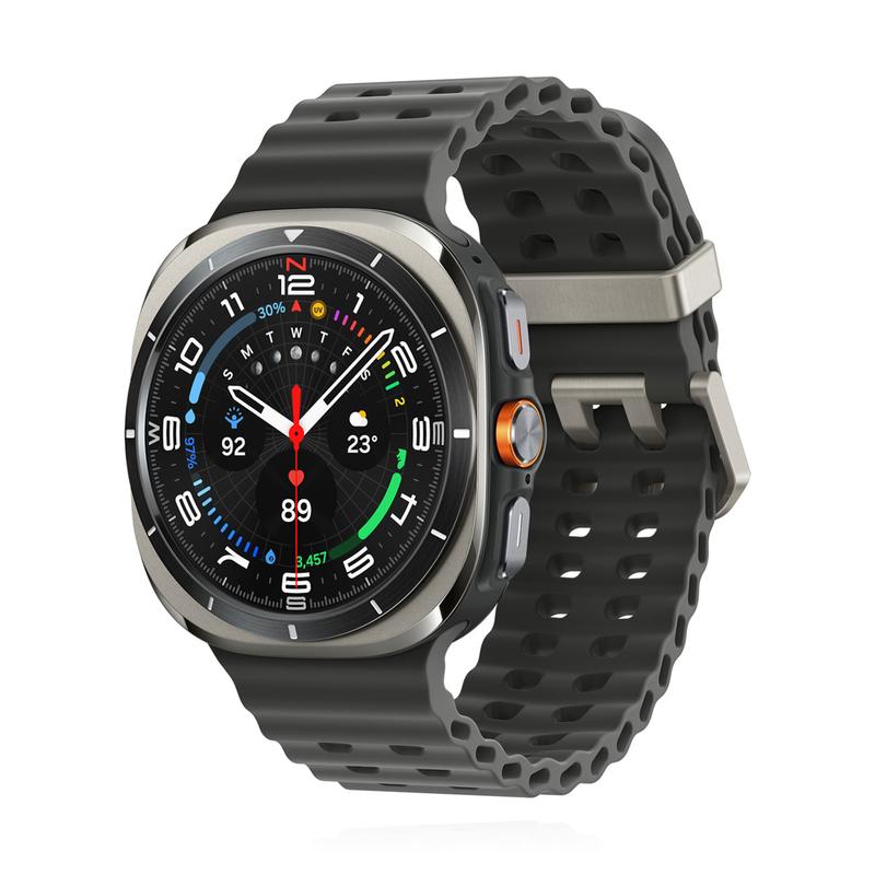 Samsung Watch Ultra (2025) Titanium Silver Marine Band Dark Grey