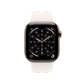Apple Watch Series 11 42mm GPS+Cellular Titan Gold Sportarmband Blassrosa S/M