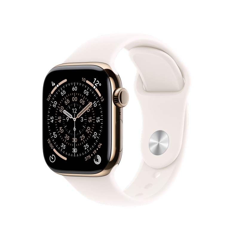 Apple WATCH Series 11 42mm GPS+Cellular Titangehäuse Gold Sportarmband Blassrosa S/M