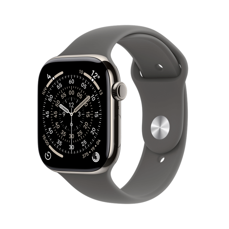 Apple WATCH Series 11 42mm GPS+Cellular Titangehäuse Natur Sportarmband Steingrau S/M