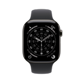 Apple Watch Series 11 42mm GPS+Cellular Titan Schiefer Sportarmband Schwarz M/L