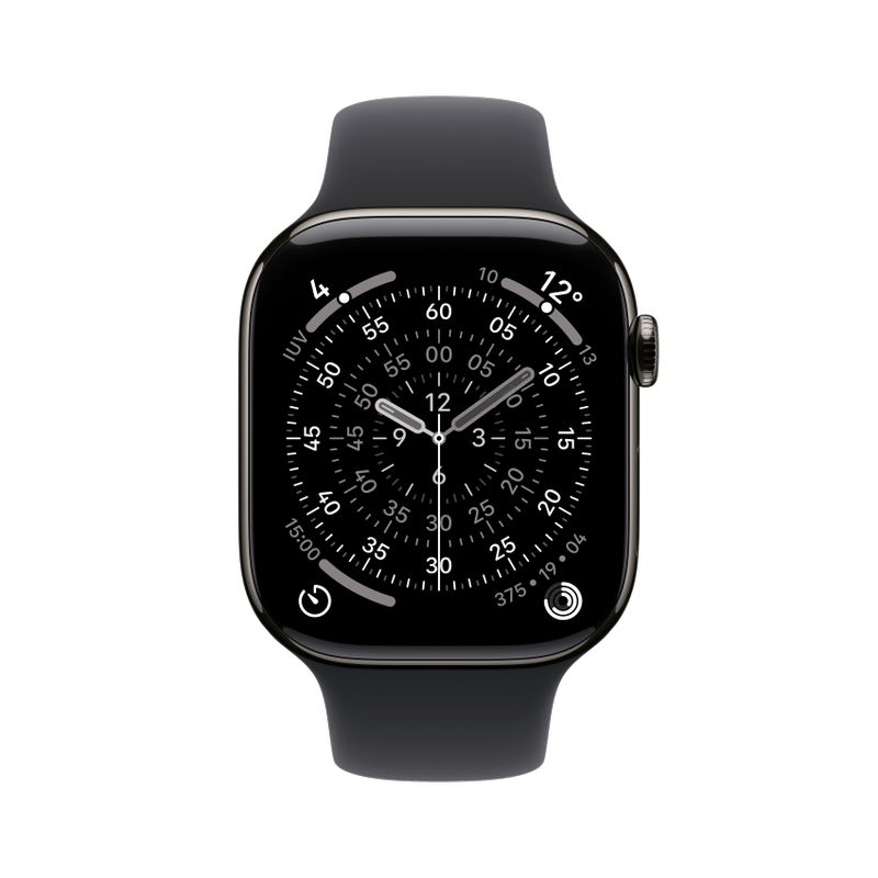 Apple WATCH Series 11 42mm GPS+Cellular Titangehäuse Schiefer Sportarmband Schwarz M/L