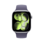 Apple Watch Series 11 46mm GPS Aluminium Silber Sportarmband Nebelviolett S/M