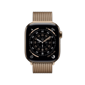 Apple Watch Series 11 46mm GPS+Cellular Titan Gold Milanaisearmband Gold S/M