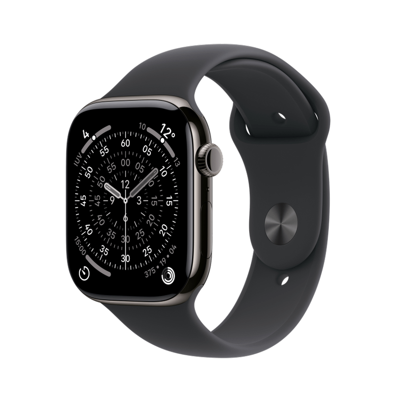 Apple WATCH Series 11 46mm GPS+Cellular Titangehäuse Schiefer Sportarmband Schwarz M/L