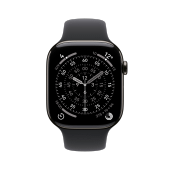 Apple Watch Series 11 46mm GPS+Cellular Titan Schiefer Sportarmband Schwarz S/M