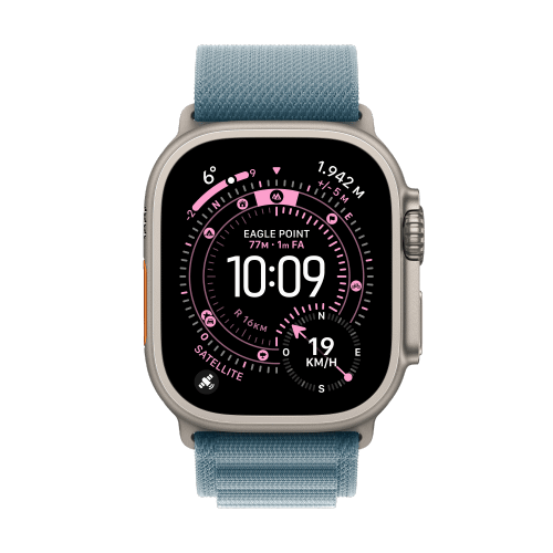 Apple Apple Watch Ultra 3 Titan Natur Alpine Loop Hellblau M
