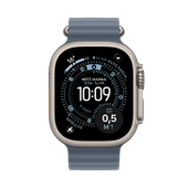 Apple Watch Ultra 3 Titan Natur Ocean Armband Maritimblau