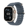 Apple Watch Ultra 3 Titan Natur Ocean Armband Maritimblau