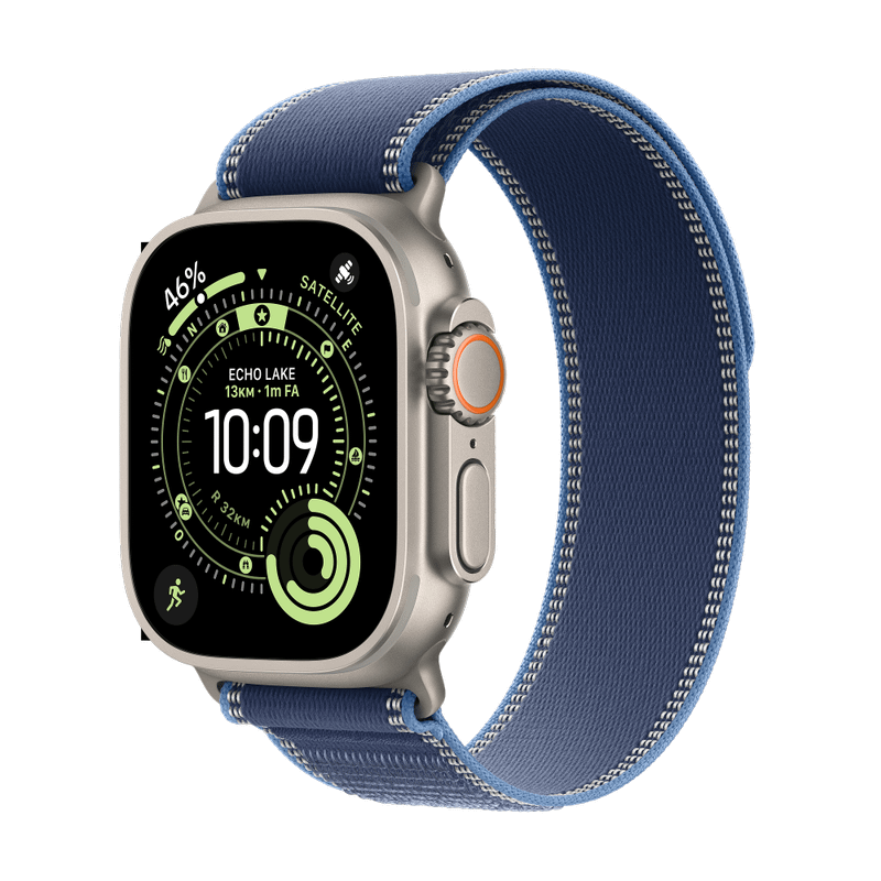 Apple Watch Ultra 3 Titan Natur Trail Loop Blau/Hellblau S/M