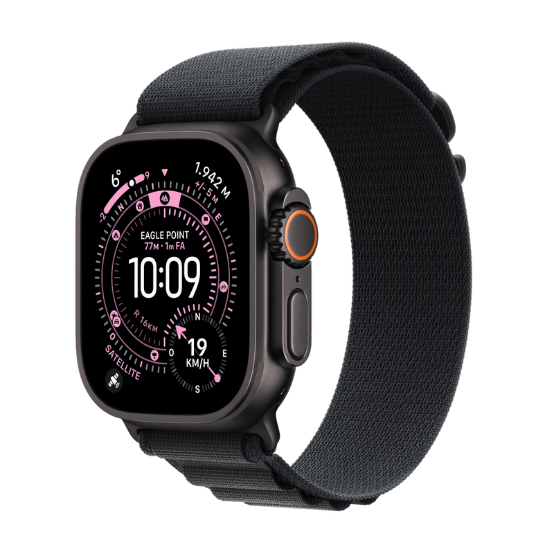 Apple Watch Ultra 3 Titan Schwarz Alpine Loop Schwarz L