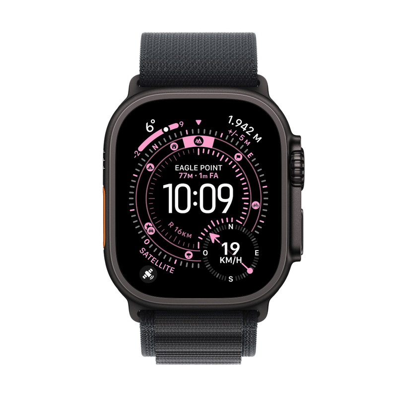 Apple Watch Ultra 3 Titan Schwarz Alpine Loop Schwarz M