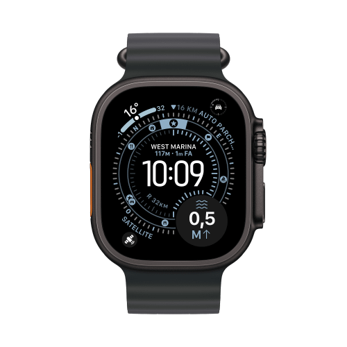 Apple Apple Watch Ultra 3 Titan Schwarz Ocean Armband Schwarz