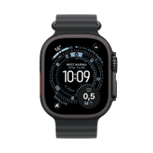 Apple Watch Ultra 3 Titan Schwarz Ocean Armband Schwarz