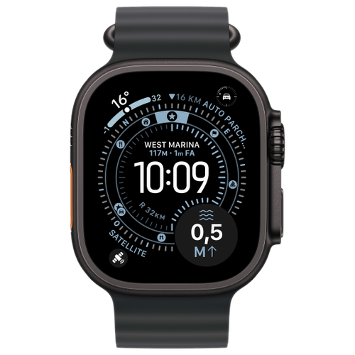 Apple Apple Watch Ultra 3 Titan Schwarz Ocean Armband Schwarz