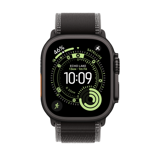 Apple Apple Watch Ultra 3 Titan Schwarz Trail Loop Schwarz/Kohlegrau M/L