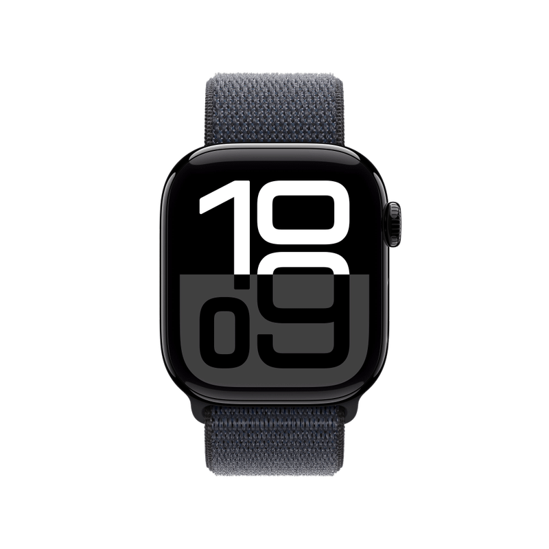 Apple Watch Series 10 42mm GPS Aluminiumgehäuse Diamantschwarz Sport Loop Tinte