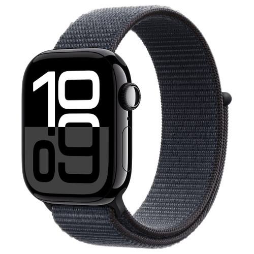 Apple Apple Watch Series 10 42mm GPS Aluminiumgehäuse Diamantschwarz Sport Loop Tinte