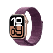 Apple Watch Series 10 42mm GPS Aluminiumgehäuse Roségold Sport Loop Pflaume