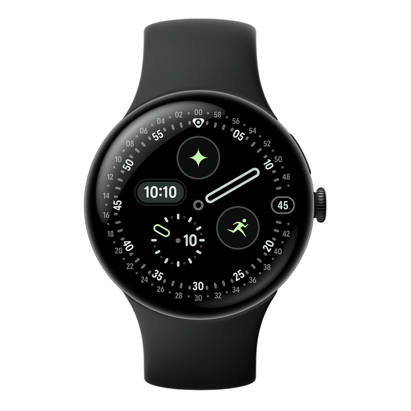 Google Pixel Watch 4 45mm Bluetooth Matte Black Sportarmband Obsidian