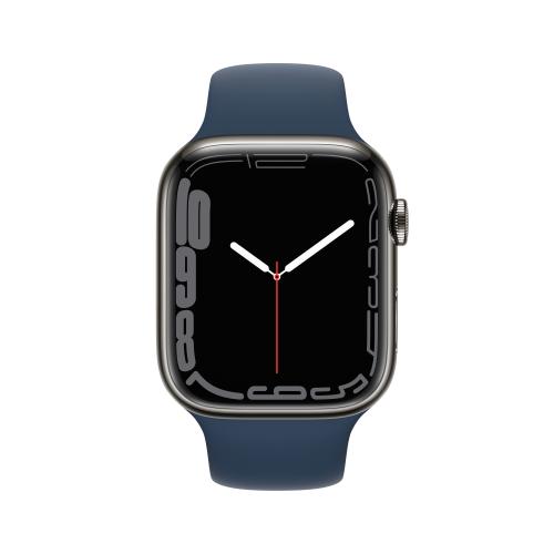 Apple Apple WATCH Series 7 45mm GPS+Cellular Edelstahlgehäuse Graphit Sportarmband Abyssblau