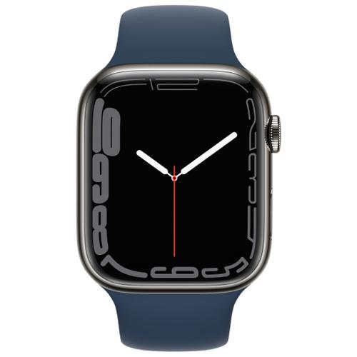 Apple Apple WATCH Series 7 45mm GPS+Cellular Edelstahlgehäuse Graphit Sportarmband Abyssblau