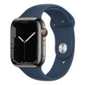 Apple WATCH Series 7 45mm GPS+Cellular Edelstahlgehäuse Graphit Sportarmband Abyssblau