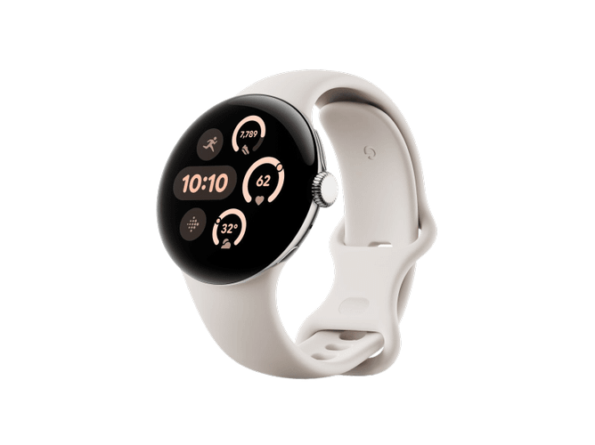 Google Google Pixel Watch 3 41mm Bluetooth Polished Silver Sportarmband Porcelain
